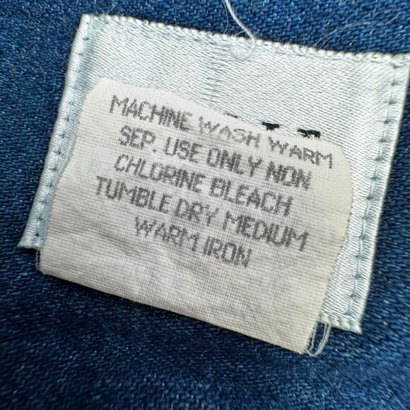 LESLIE FAY Women's 8 Vintage Sport Dark Denim Jumpsuit Jeans Pockets Long Sleeve - Picture 4 of 7